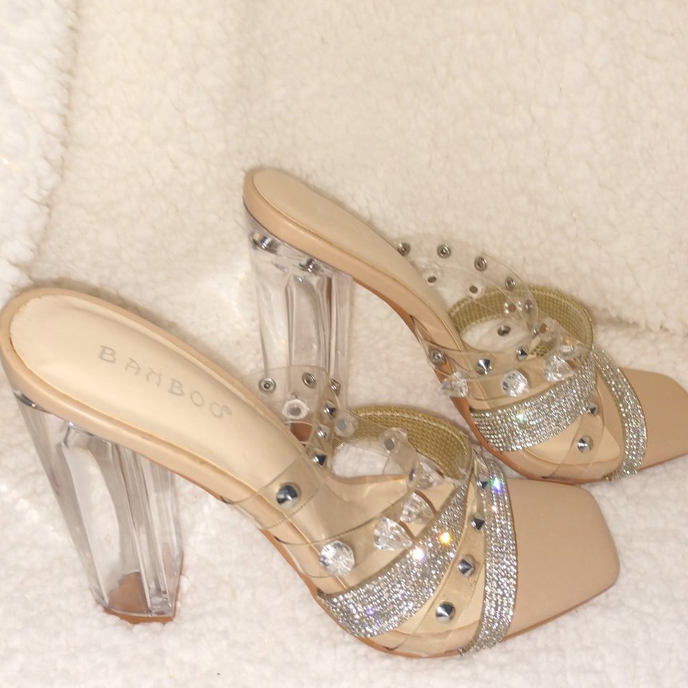 Clear Rhinestone, High Heel SZ 7 and 8